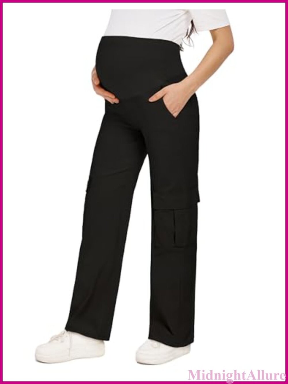 Maternity Quick-Dry Cargo Pants with 6 Functional Pockets